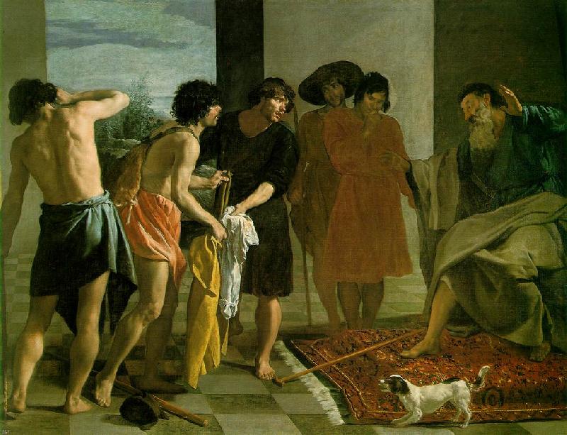 VELAZQUEZ, Diego Rodriguez de Silva y Joseph's Bloody Coat Brought to Jacob sey oil painting image